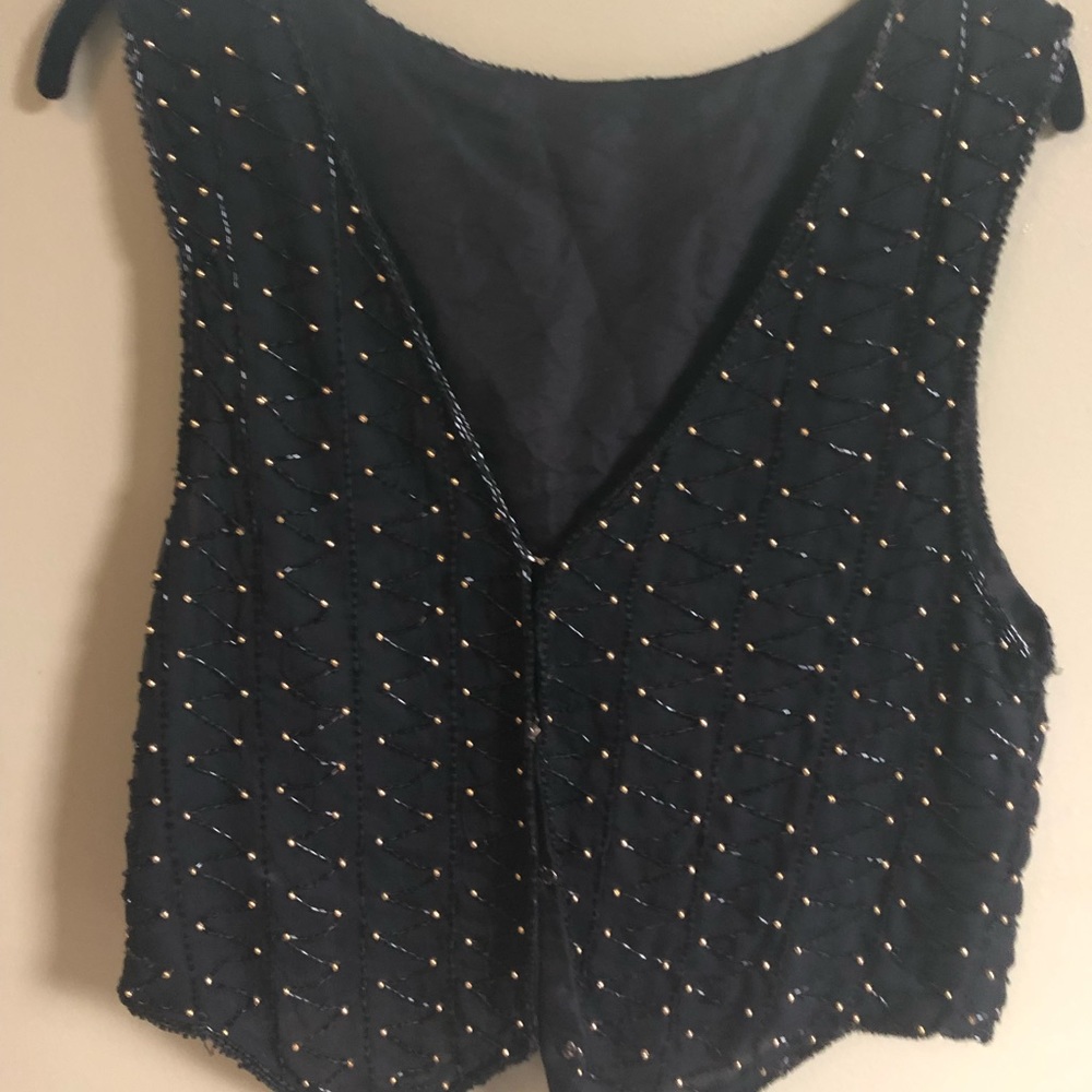 Vintage embellished black vest
